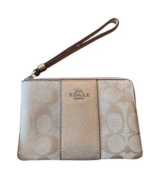 Coach Metallic Signature Wristlet - Gold NWOT